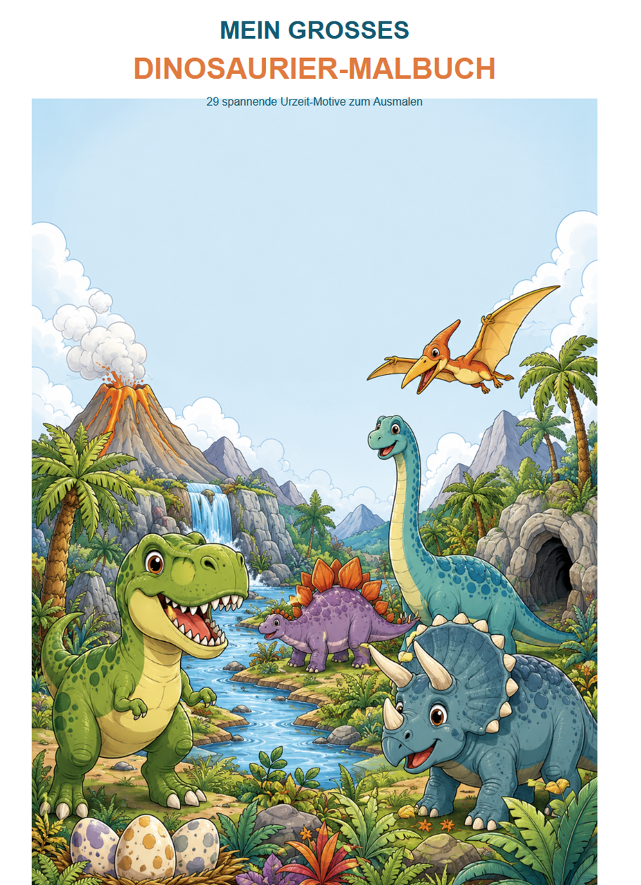 Mein grosses Dinosaurier-Malbuch